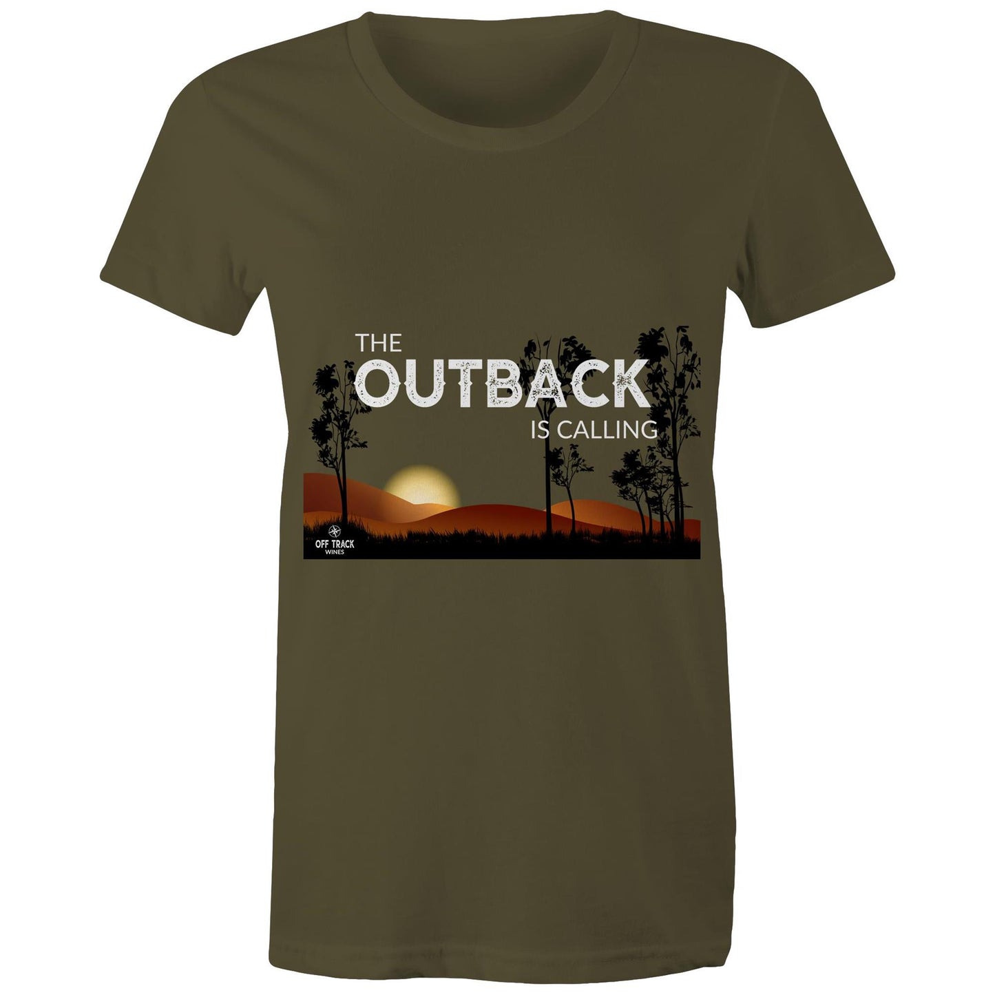 Women's T-Shirt - The Outback is Calling Maple Tee - Colour Art