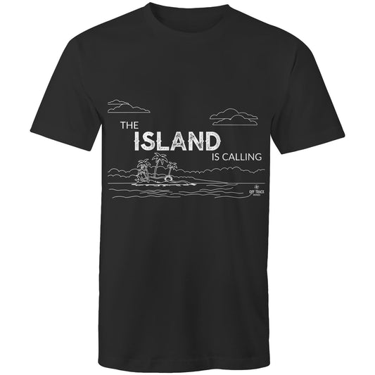 Mens T-Shirt - The Island is Calling - Line Art - Off Track Wines