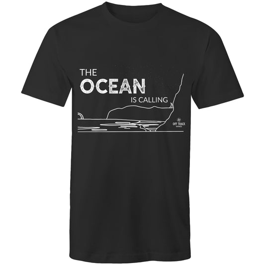 Mens T-Shirt - The Ocean is Calling - Line Art - Off Track Wines